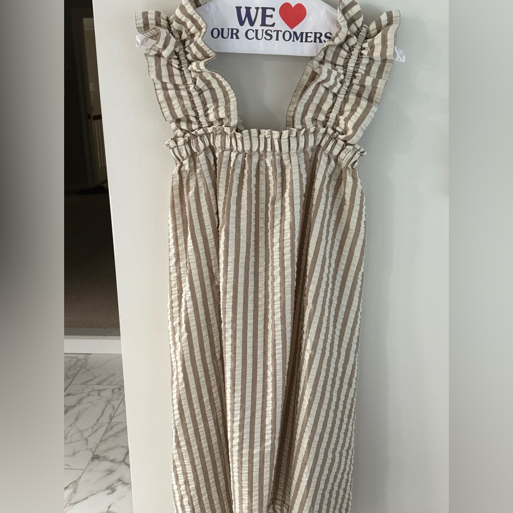 Striped Ruffle Maxi Dress